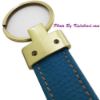 Picture of جاکلیدی چرمی سبز آبی با آویز طلایی