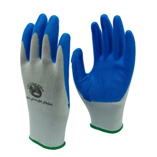 Picture of دستکش ایمنی کف نیتریل رنگ آبی سفید