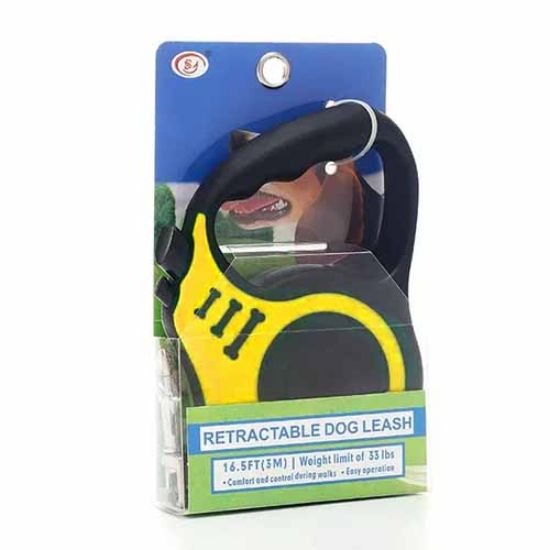 Picture of بند قلاده سگ و گربه طول 3 متری زرد