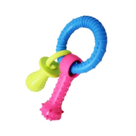 Picture of اسباب بازی دندانی سگ و گربه بایو موزارا مدل حلقه استخوان دار آبی